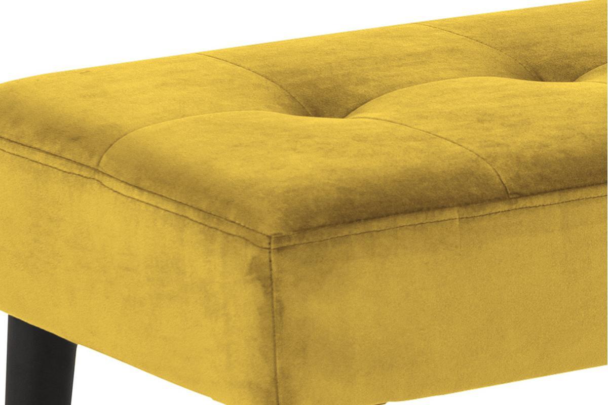 Banco moderno en terciopelo amarillo capiton GUESTA