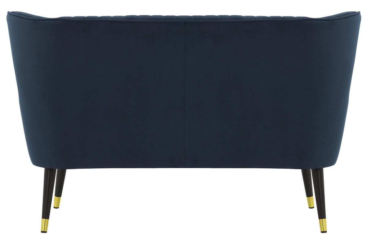 Banqueta moderna en terciopelo azul VERTIGO