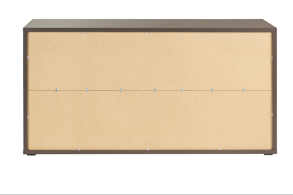 Biblioteca baja acabado en madera oscura nogal L140 cm EPURE