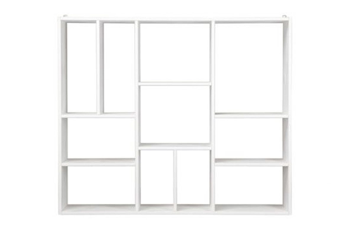 Biblioteca diseo compartimentado en madera blanca CASYM