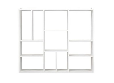 Biblioteca dise&ntilde;o compartimentado en madera blanca CASYM