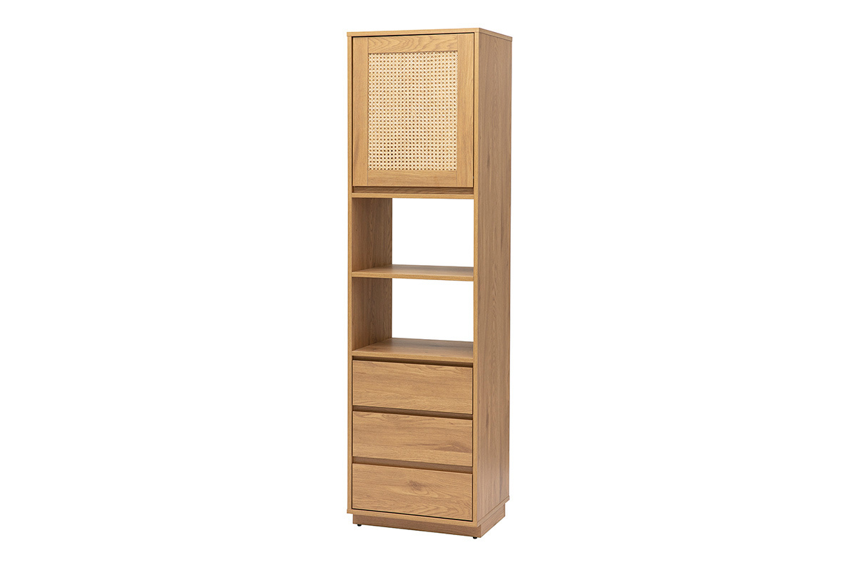 Biblioteca estanter�a con almacenamiento acabado madera clara roble L50 cm SEVILLE