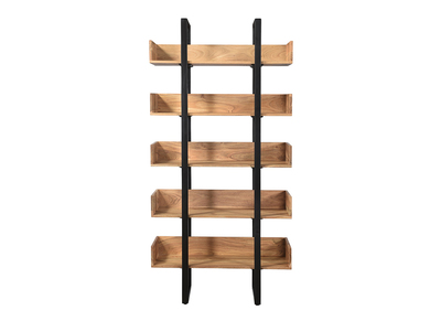 Biblioteca industrial acacia y metal negro L90 cm TAO