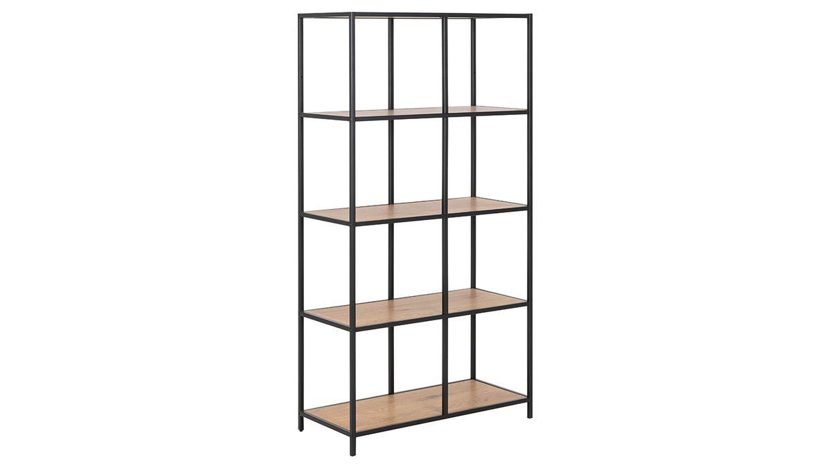 Biblioteca industrial metal y madera L77 cm TRESCA