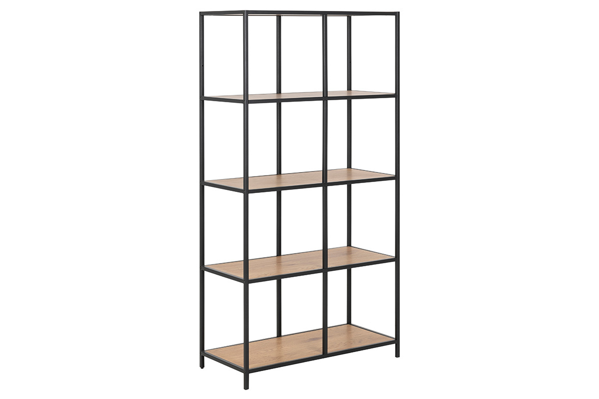 Biblioteca industrial metal y madera L77 cm TRESCA