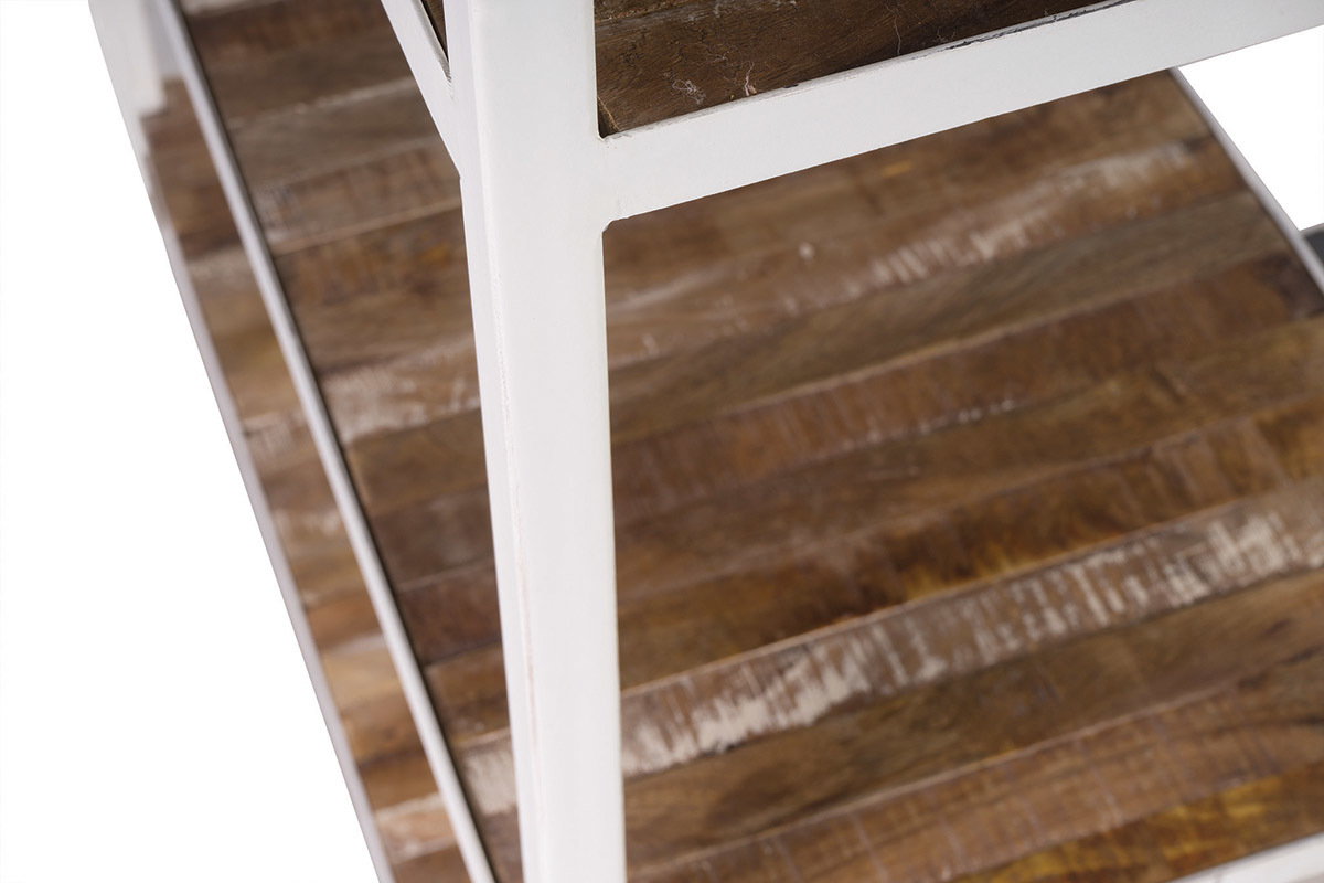 Biblioteca madera y metal blanco ROCHELLE