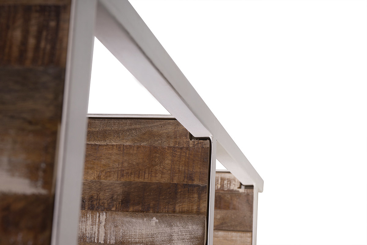 Biblioteca madera y metal blanco ROCHELLE