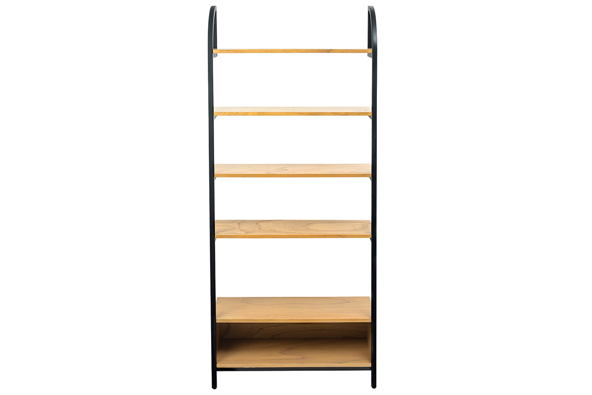 Biblioteca madera y metal negro MARLEE 