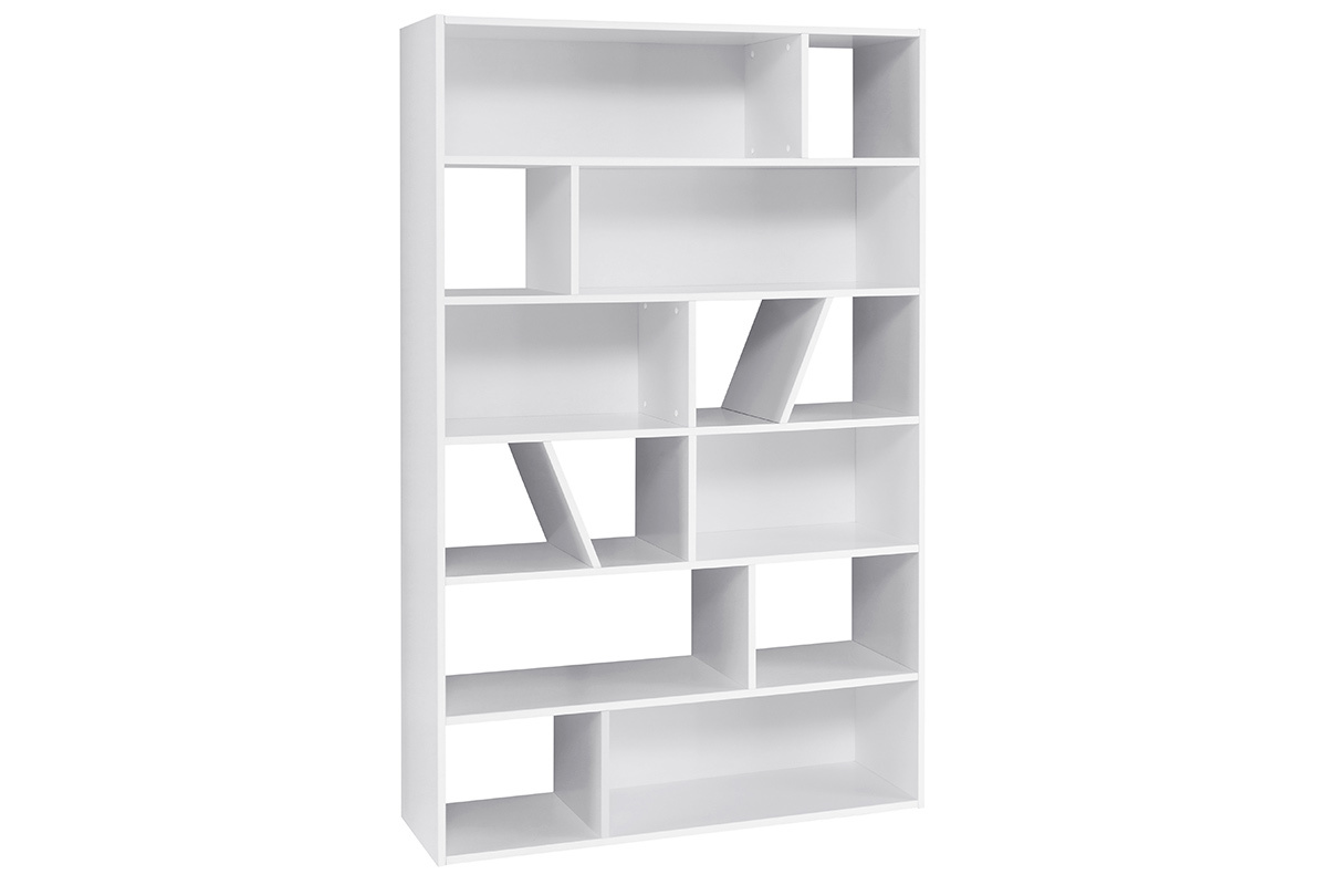 Biblioteca moderna blanca AZTEQUE