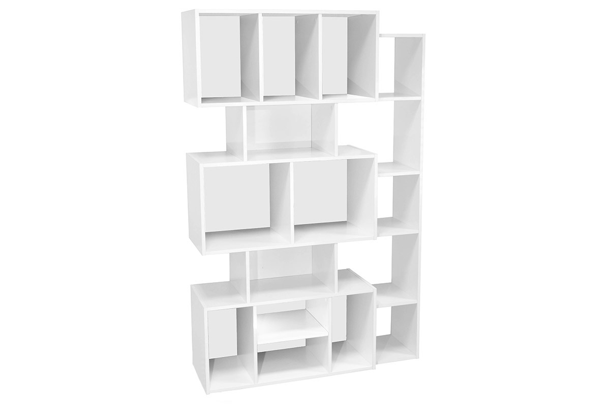 Biblioteca moderna blanca con fondo negro o blanco FOLCO