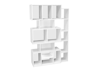 Biblioteca moderna blanca con fondo negro o blanco FOLCO