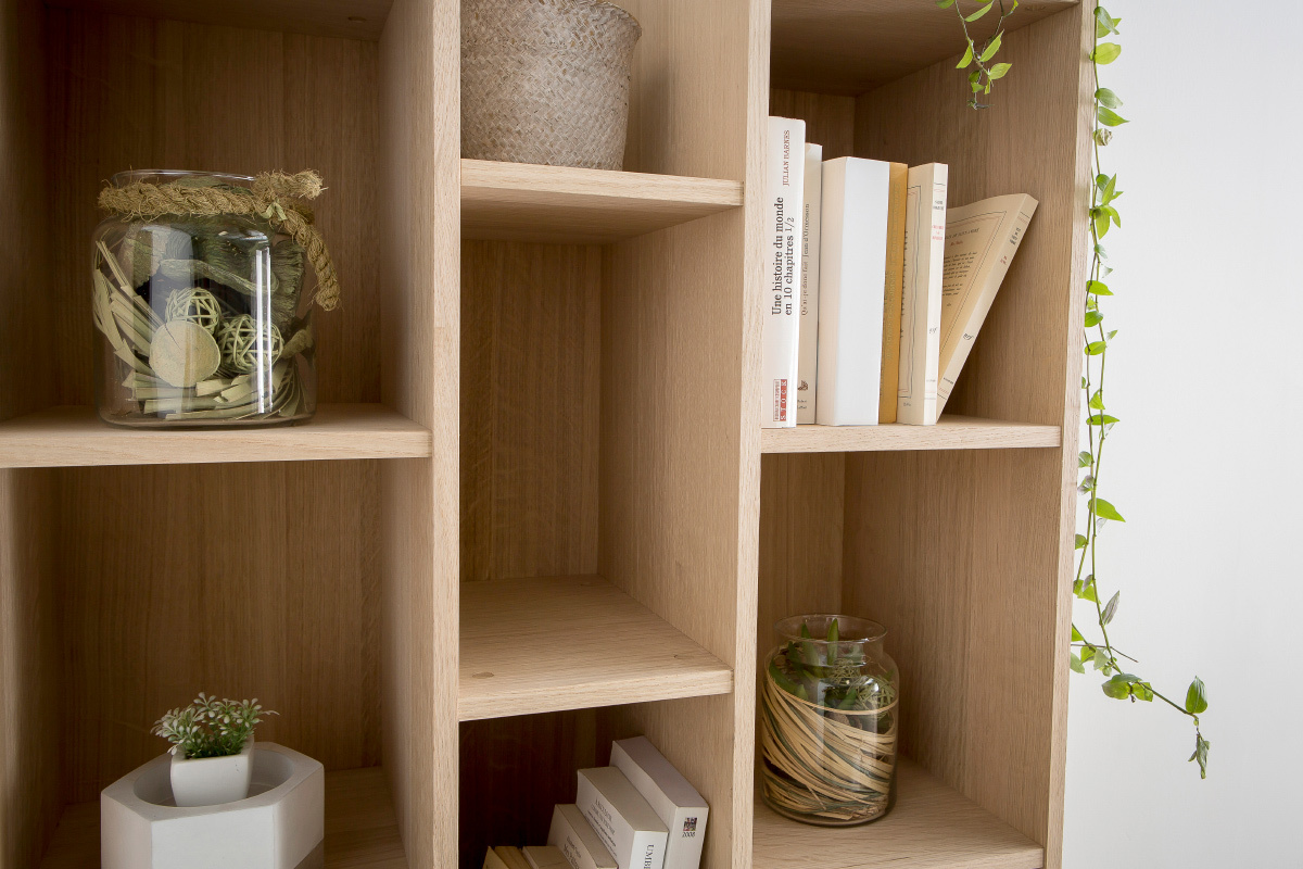 Biblioteca moderna chapado roble CLIMB