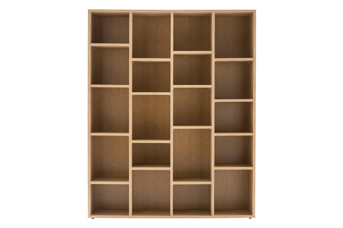 Biblioteca moderna en madera color roble RYTHM