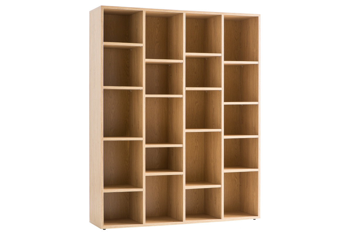 Biblioteca moderna en madera color roble RYTHM