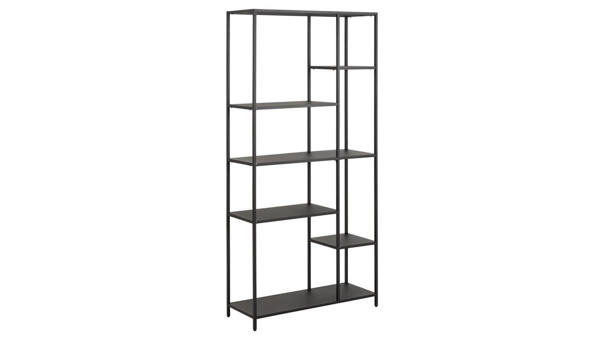 Biblioteca moderna en metal negro A165 cm PODIUM