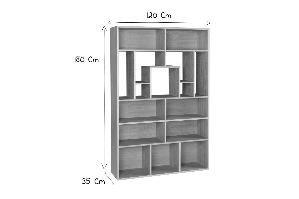 Biblioteca moderna madera clara L120 cm WALANG