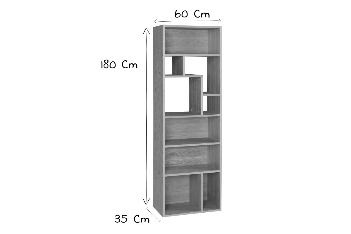 Biblioteca moderna madera clara L60 cm WALANG