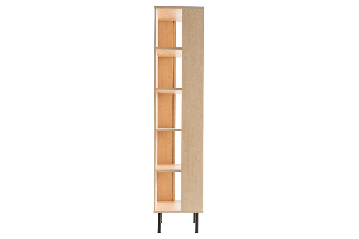 Biblioteca moderna madera y negro con iluminacin DOMINI