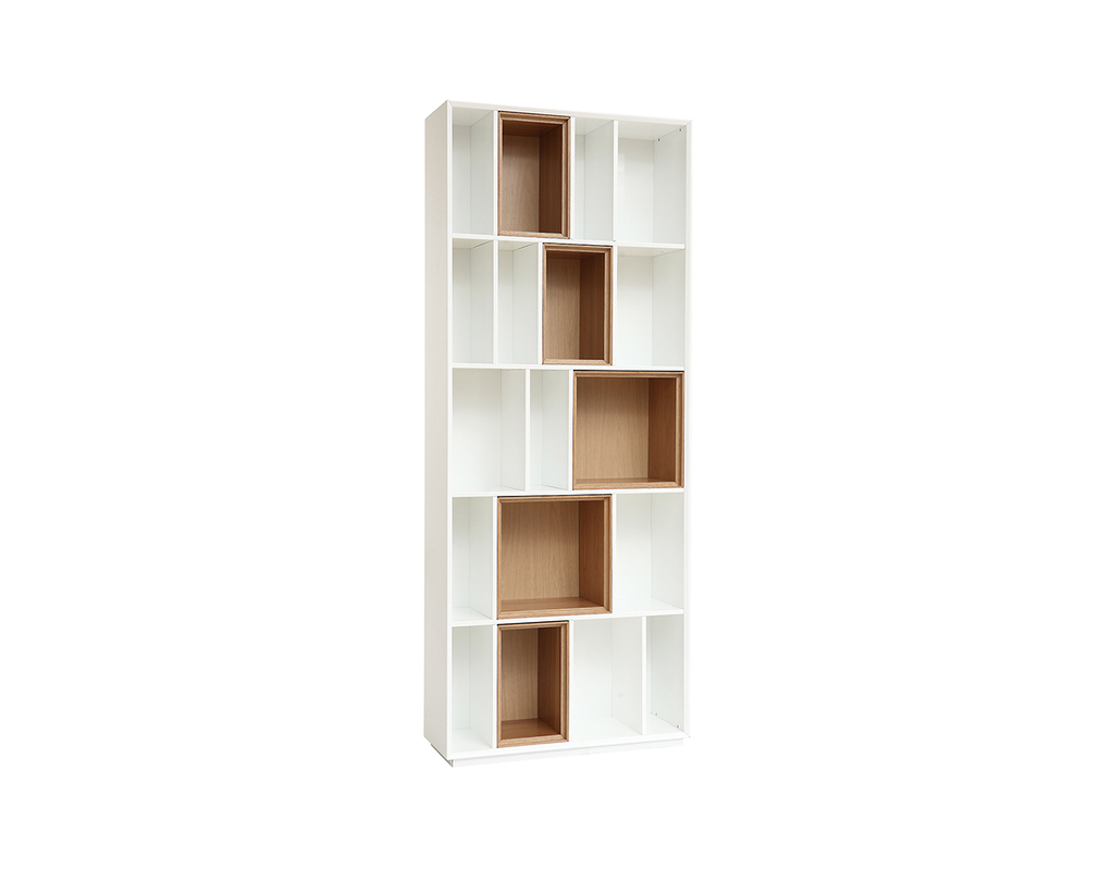 Biblioteca modular blanco y roble JAZZ - Face Biblioteca modular blanco y roble JAZZ