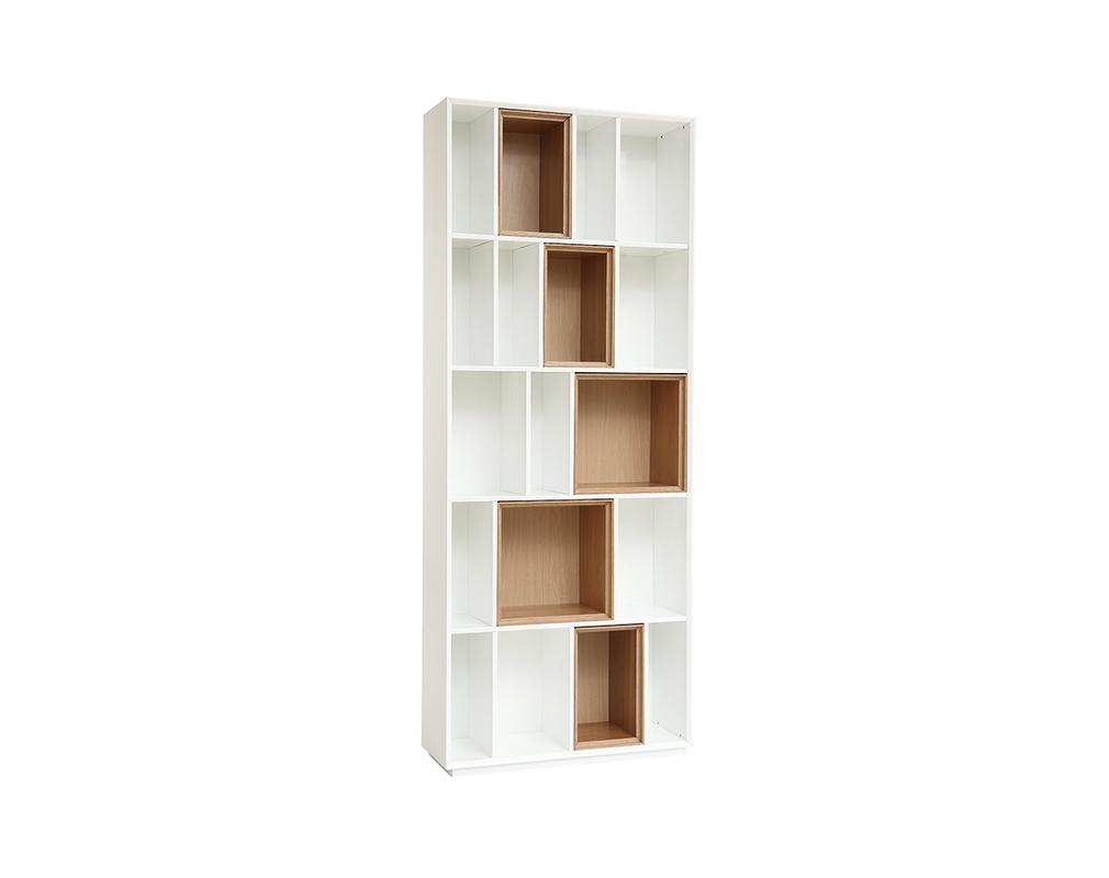 Biblioteca modular blanco y roble JAZZ - Matiere Biblioteca modular blanco y roble JAZZ