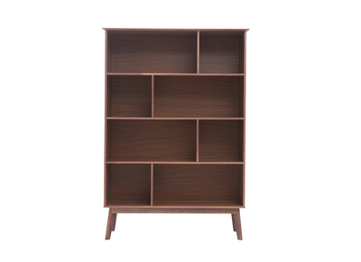 Biblioteca vintage 8 espacios de almacenaje nogal INGRID