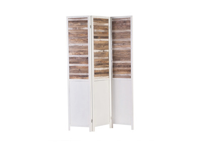 Biombo madera y metal blanco ROCHELLE