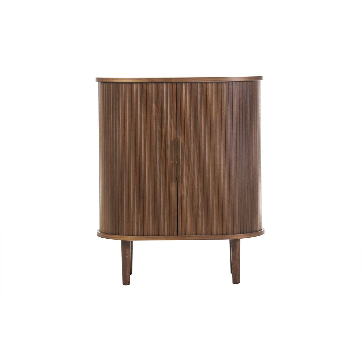 Bufé vintage alto con puertas correderas de madera oscura nogal L70 cm EPIC