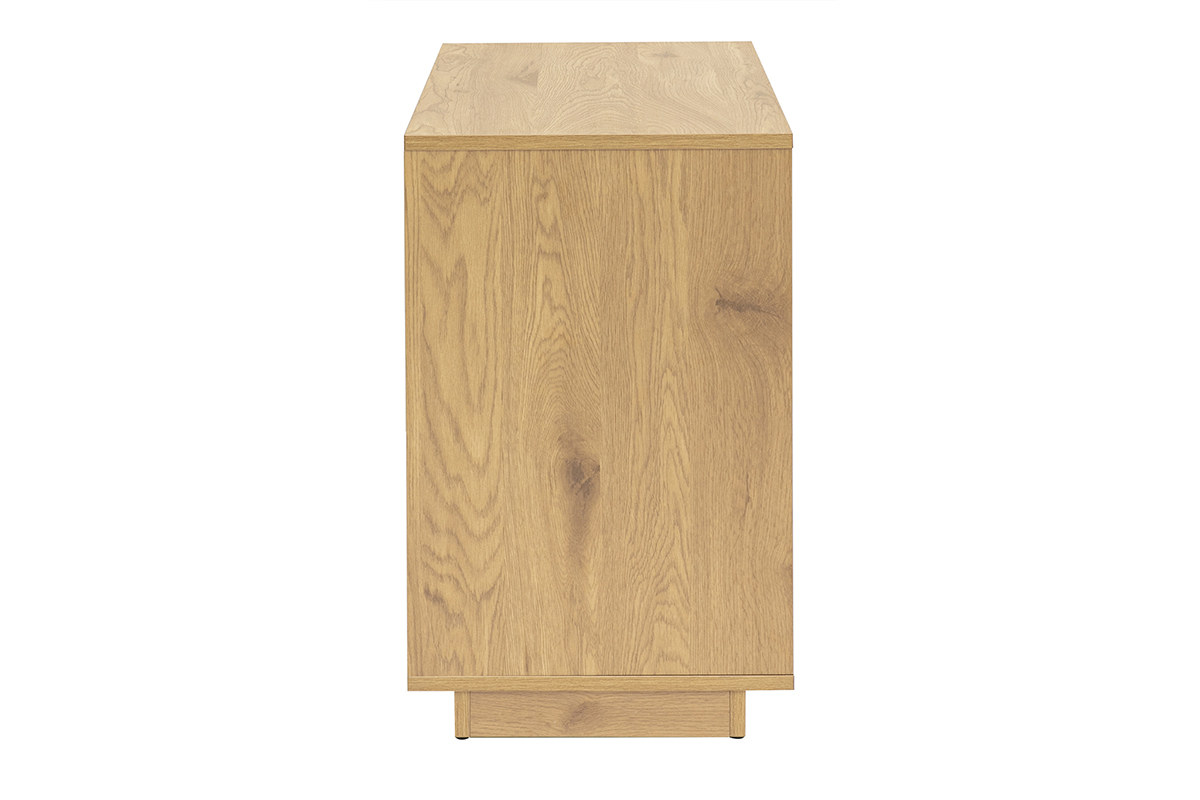 Buffet SEVILLA en madera clara de roble, vista lateral.