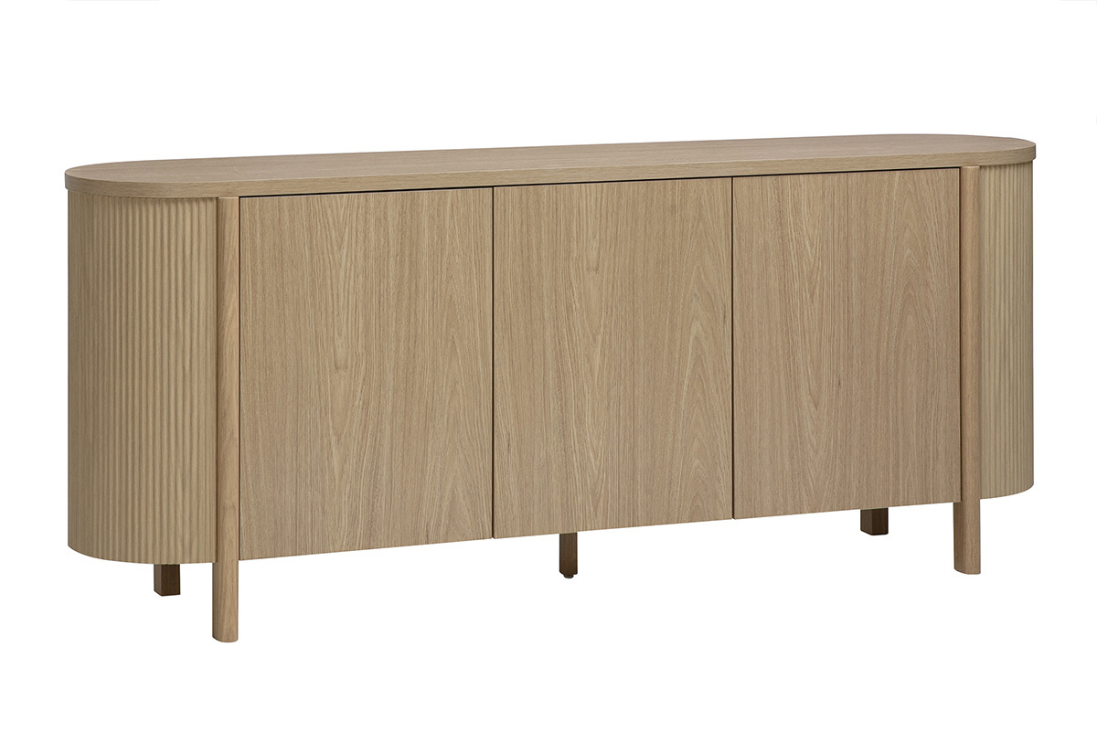 Buffet acabado madera clara roble 3 puertas L180 cm PAOLINE
