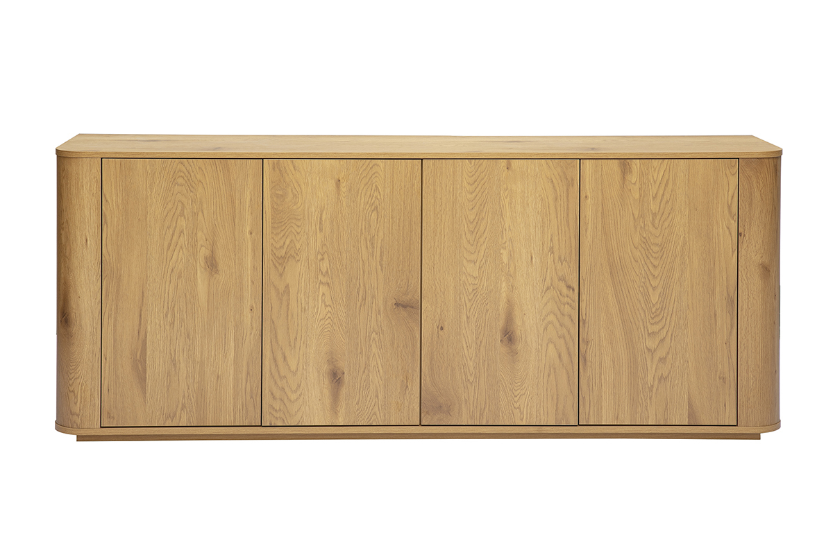 Balc�n de madera clara de roble con 4 puertas, vista frontal