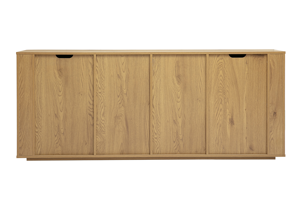 Bajo de madera clara de roble, 4 puertas, vista desde atr�s, L180 cm