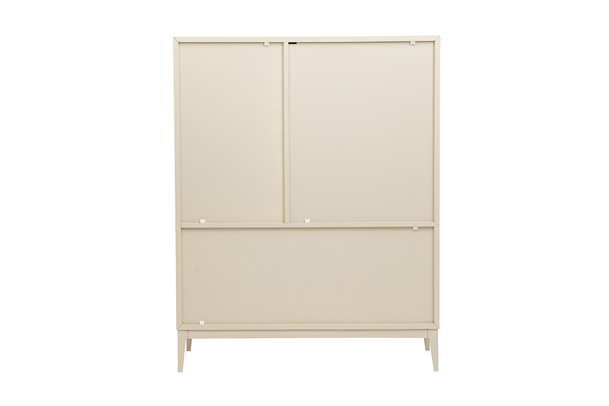 Buffet alto beige con 2 puertas y 1 caj�n, vista trasera.