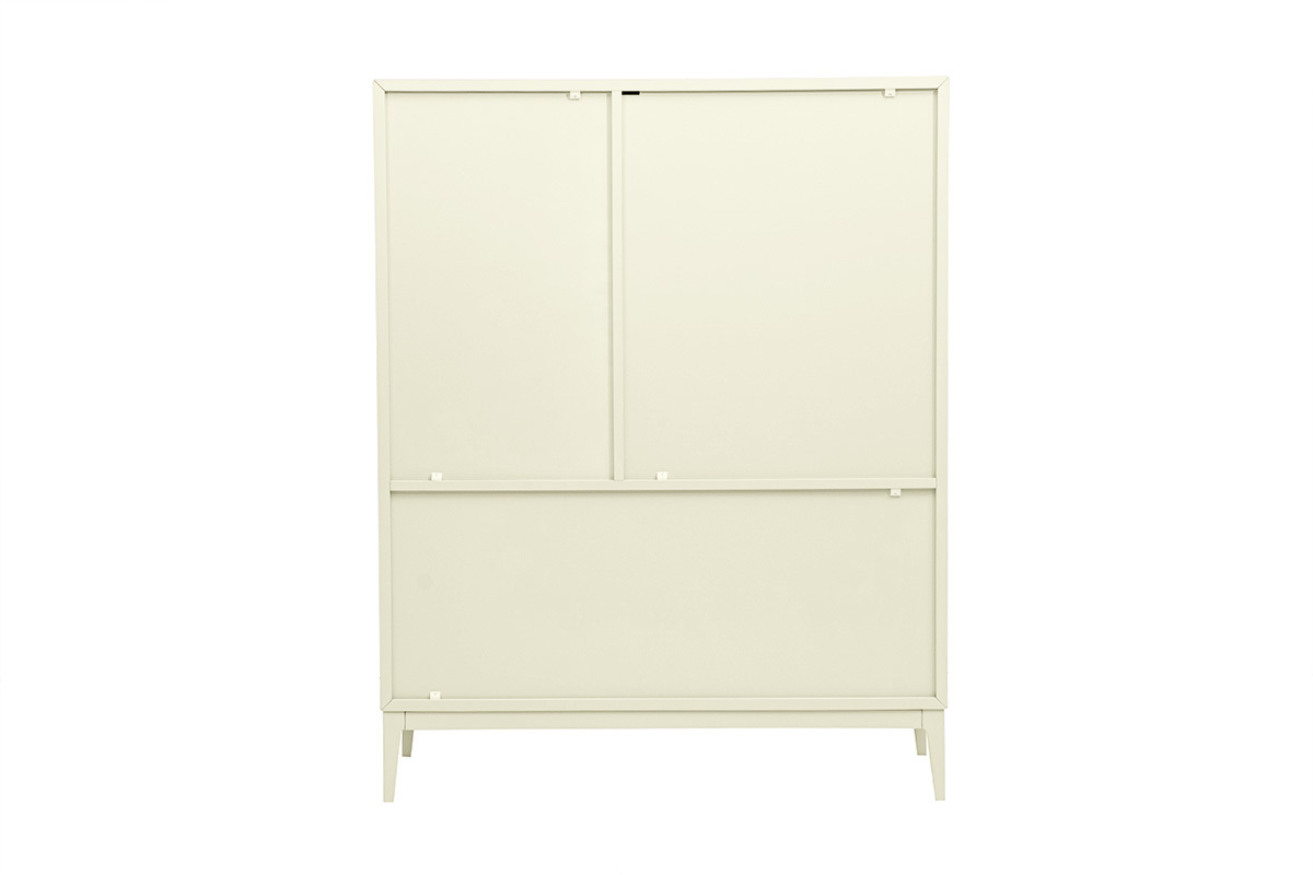 Buffet alto beige mate con 2 puertas 1 caj�n, vista trasera.
