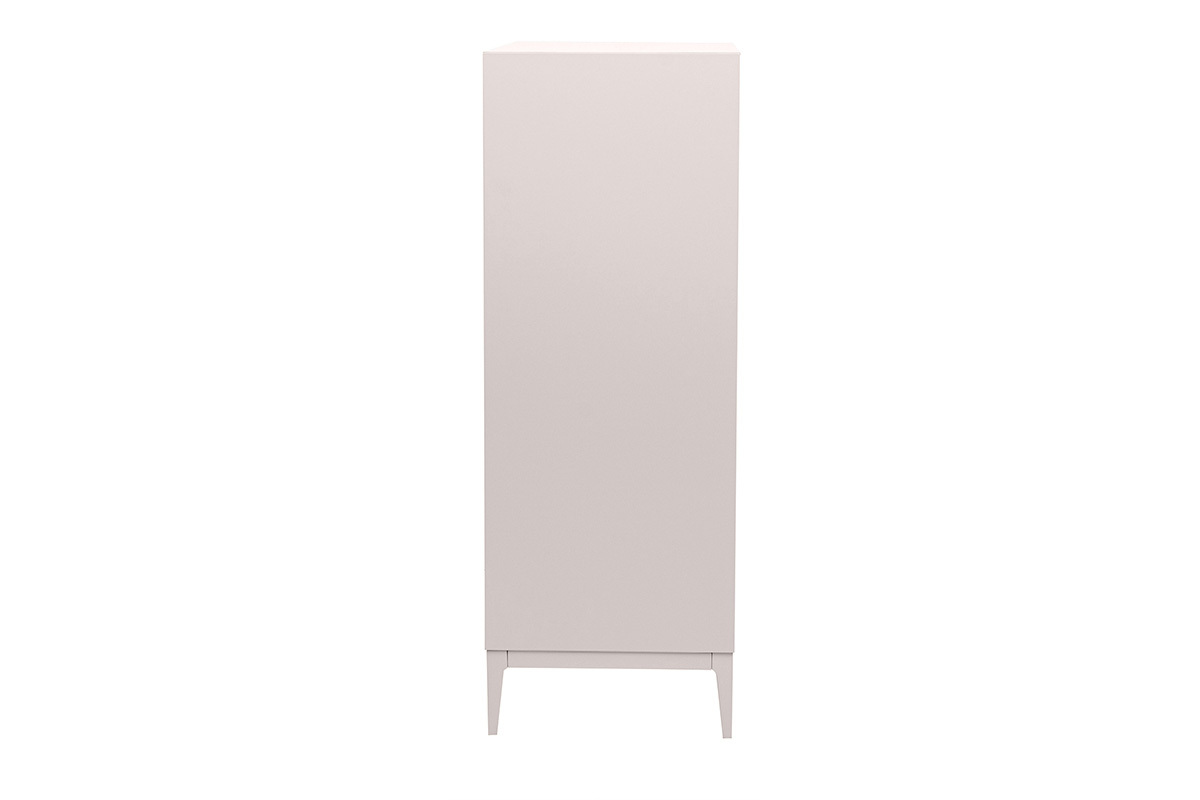 Buffet alto beige lacado mate de 2 puertas y 1 caj�n, vista de perfil, L90 cm GRAY.