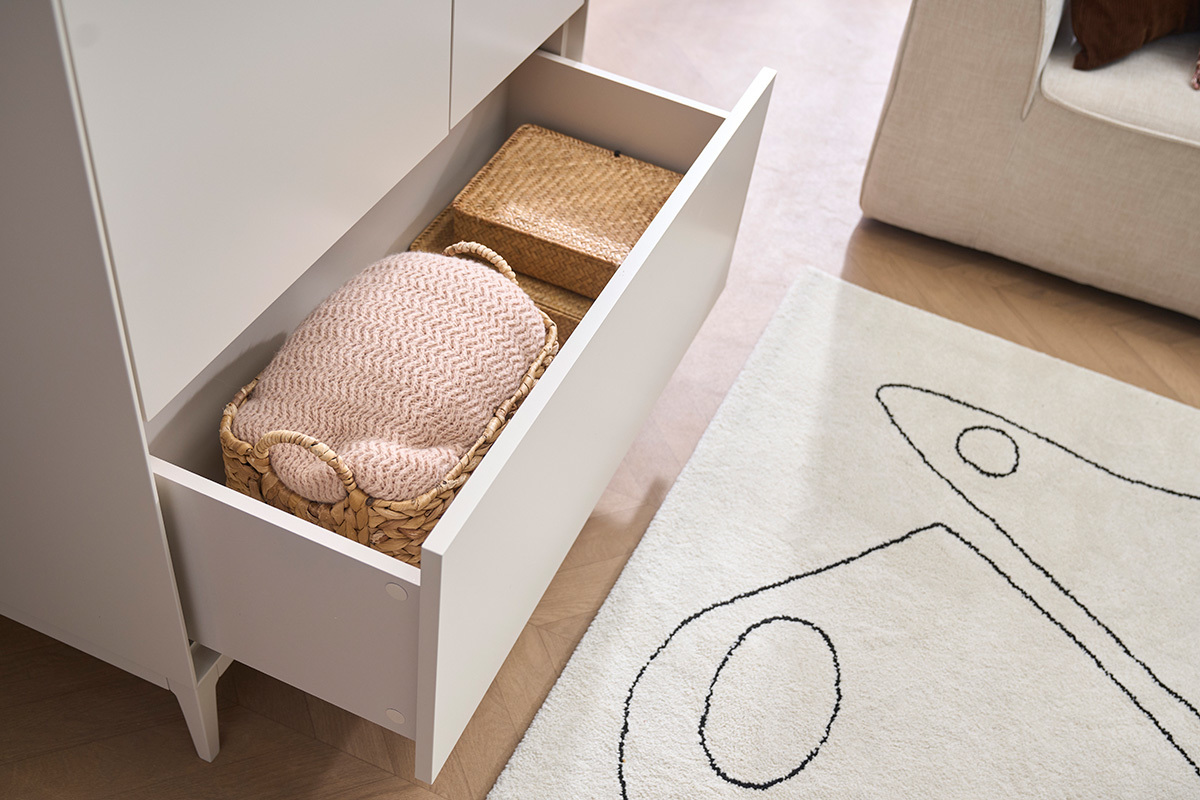 Buffet alto beige 2 puertas 1 caj�n L90 cm GRAY