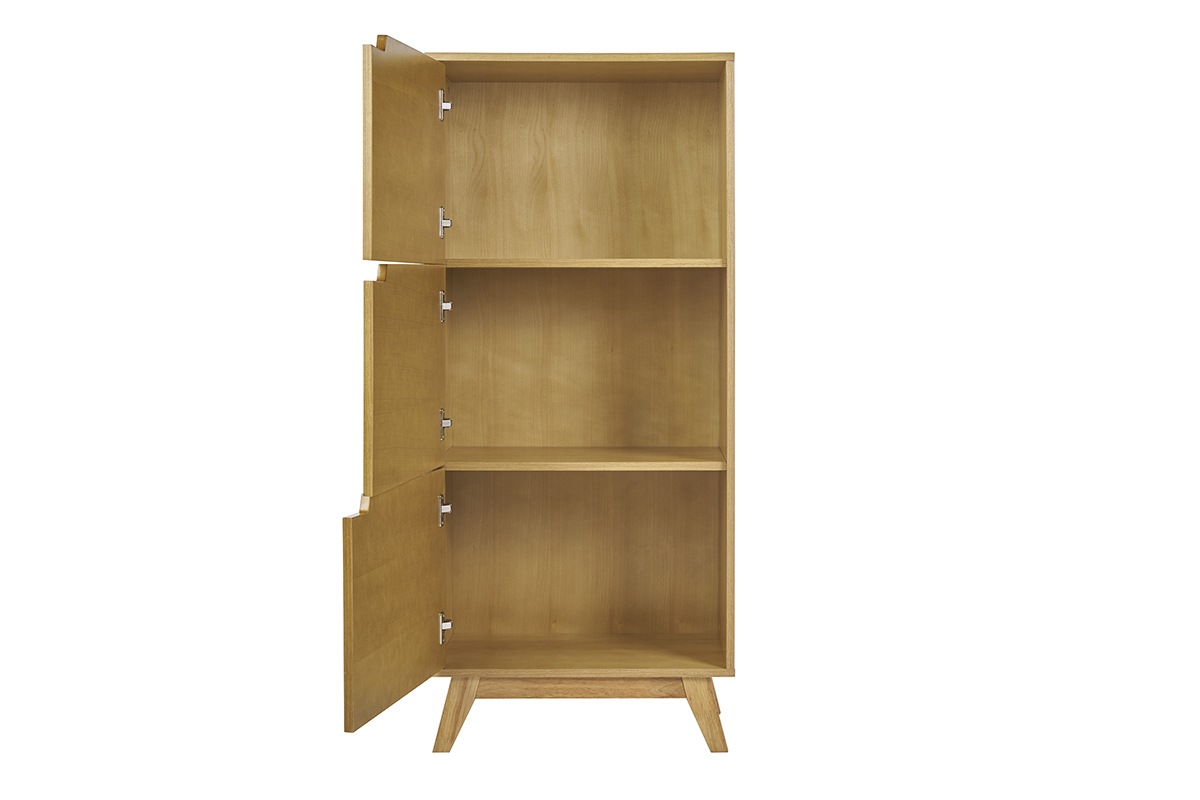 Buffet alto escandinavo de madera clara hevea L60 cm LEENA