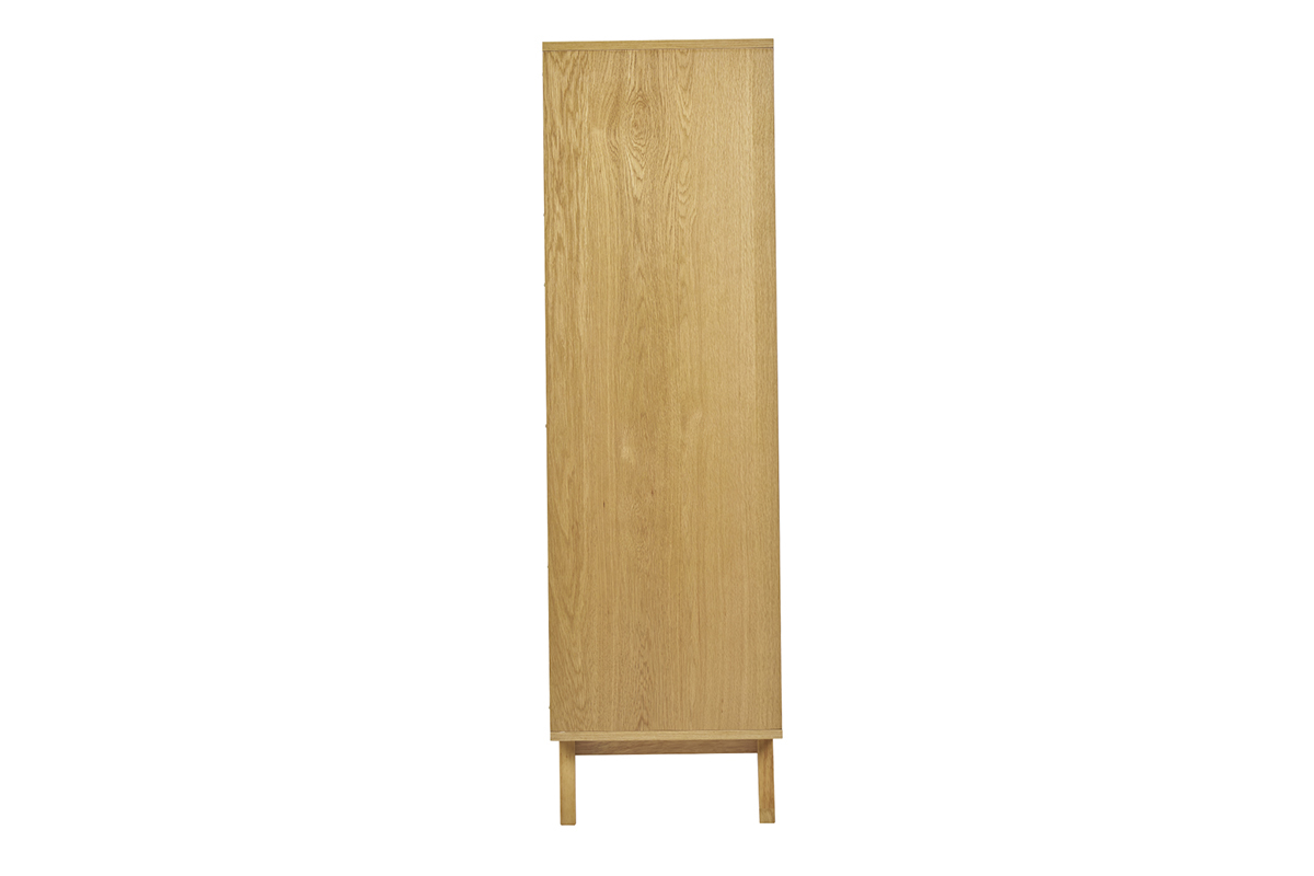 Buffet alto escandinavo de madera clara hevea L60 cm LEENA