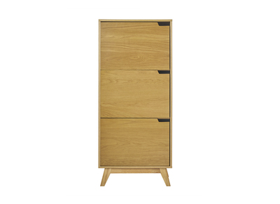 Buffet alto escandinavo de madera clara hevea L60 cm LEENA
