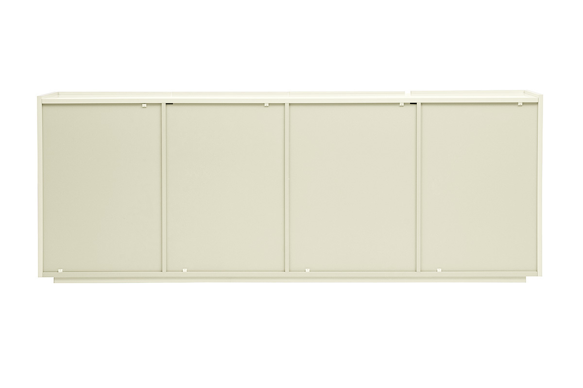 Buffet beige brillante 3 puertas 4 cajones L200 cm ISAURE
