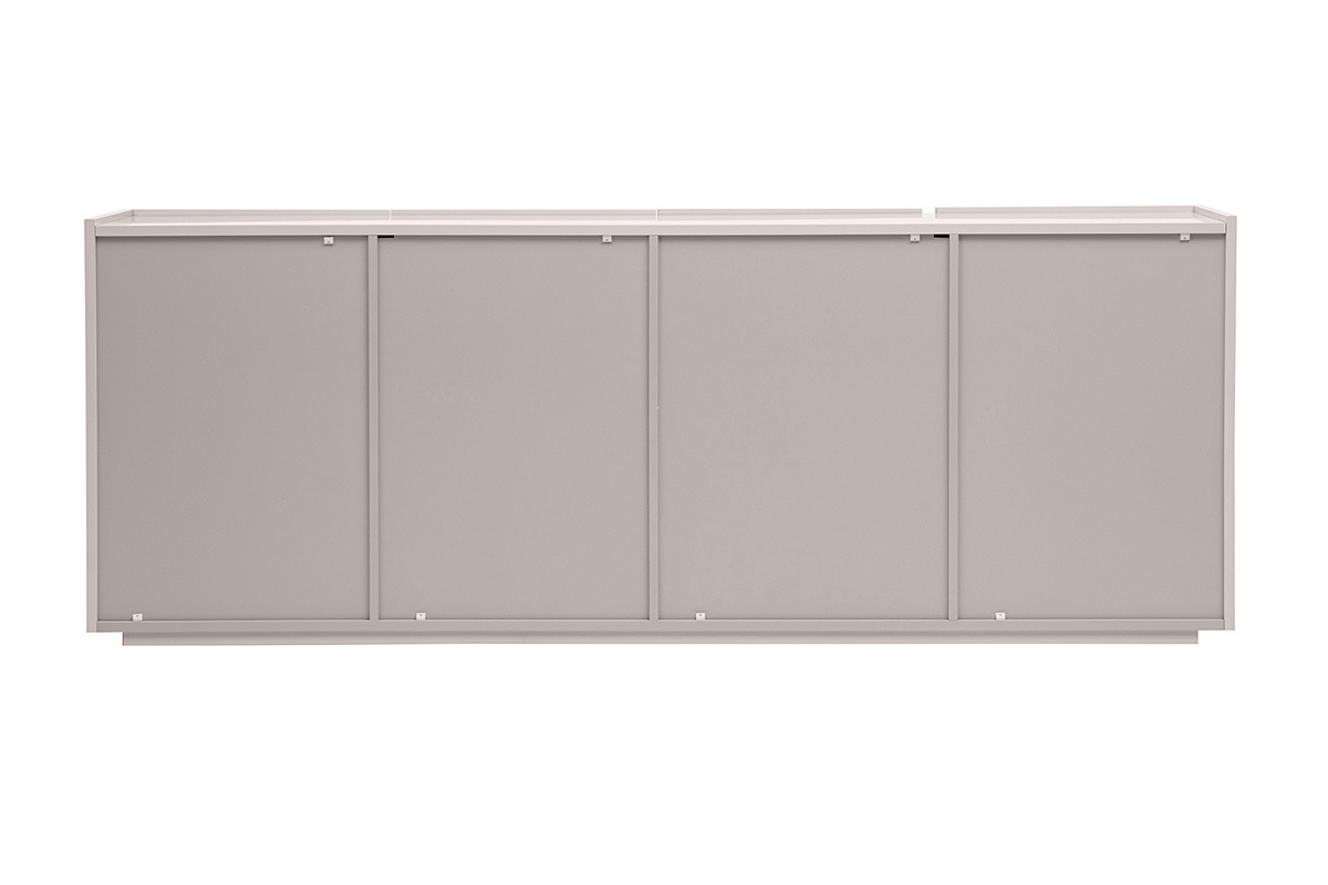 Buffet beige brillante 3 puertas 4 cajones L200 cm ISAURE