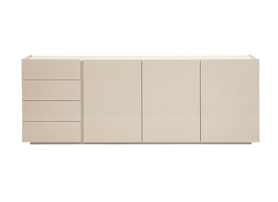 Buffet beige brillante 3 puertas 4 cajones L200 cm ISAURE
