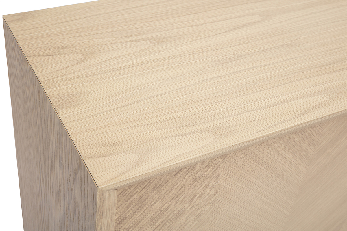 Buffet con motivos de espiga en madera clara de roble L160 cm ARROW