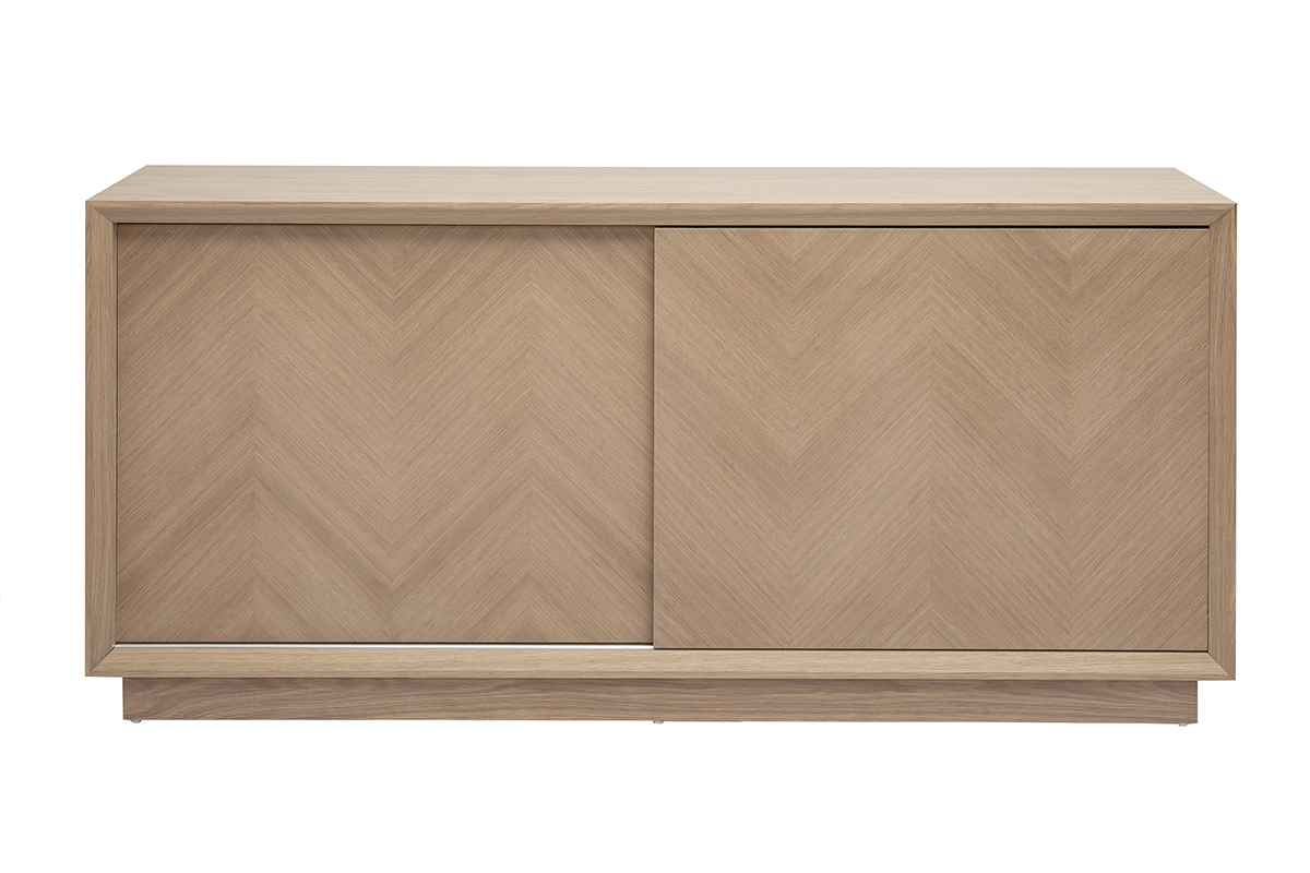 Buffet con motivos de espiga en madera clara de roble L160 cm ARROW