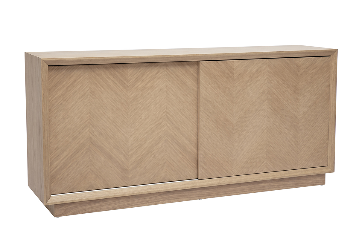 Buffet con motivos de espiga en madera clara de roble L160 cm ARROW