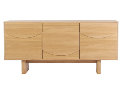 Buffet de madera clara de roble grabado L160 cm SEIGO