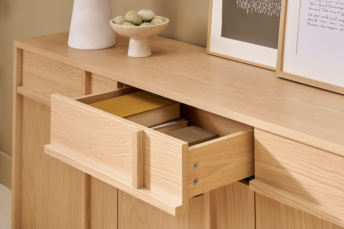 Buffet de madera clara de roble L160 cm ZAO