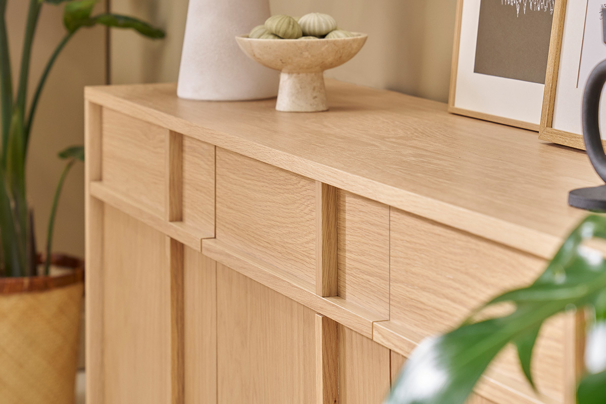 Buffet de madera clara de roble L160 cm ZAO