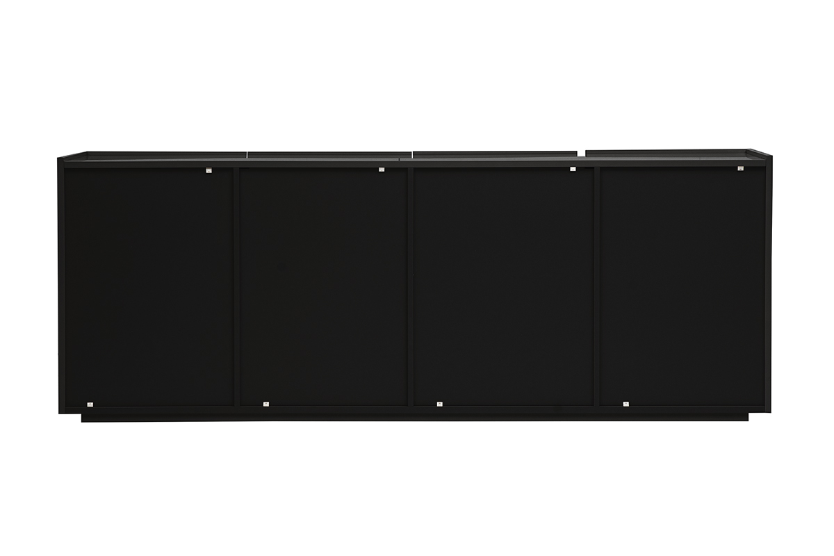 Buffet negro brillante 3 puertas 4 cajones L200 cm ISAURE