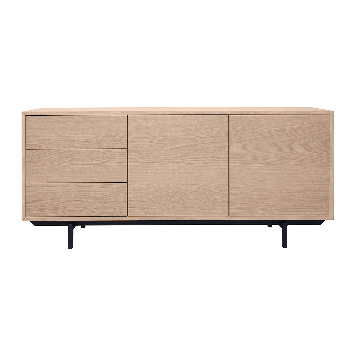 Buffet vintage acabado en roble de 2 puertas 3 cajones L160 cm MANNY