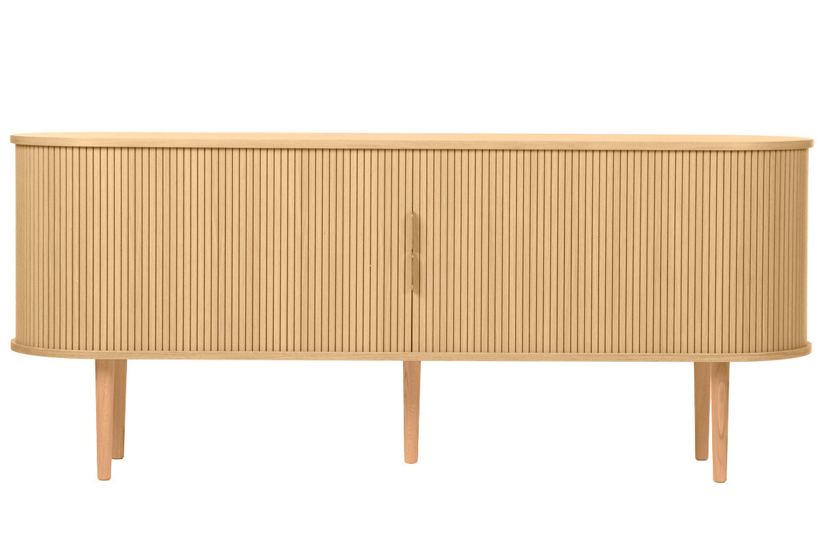 Buffet vintage madera clara de roble con almacenamiento 2 puertas correderas L180 cm EPIC